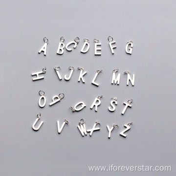 Sterling Silver Pendant Setting Letters A-Z Alphabet Pendant